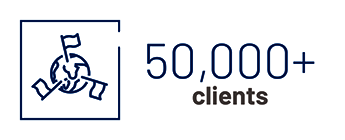 icône bleue représentant 58 000+ clients de l'entreprise de construction, leader de la charpente métallique en France.